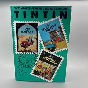 Tintin 3 Complete Adventures in 1 Volume - Vol 5 hardback Book - Moon Black Gold